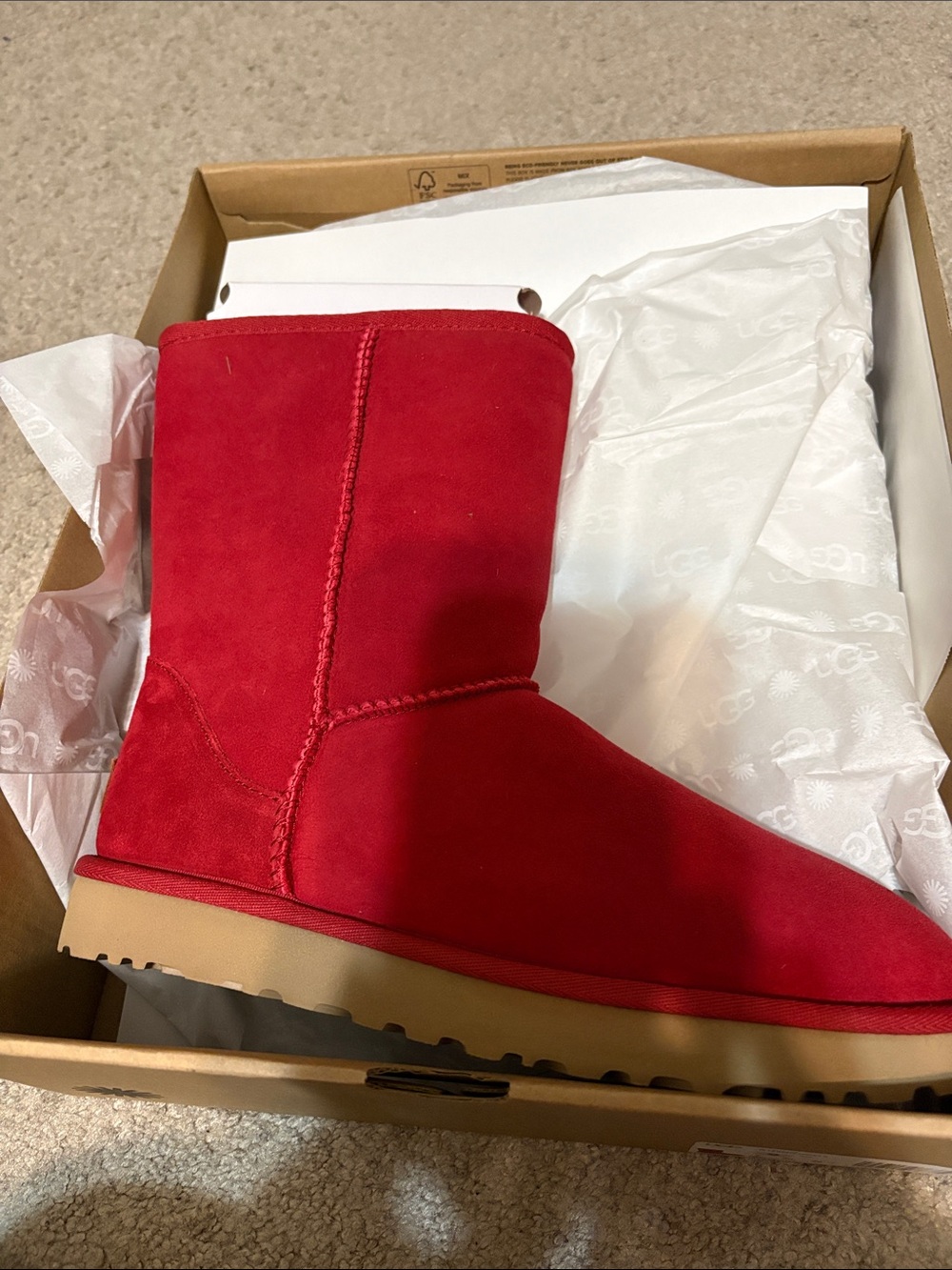 UGG Classic Short II Boot in Red Suede